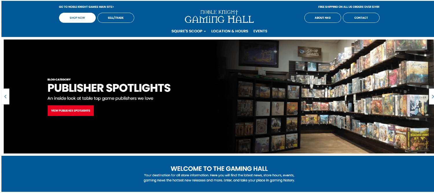 Gaming Hall Homepage