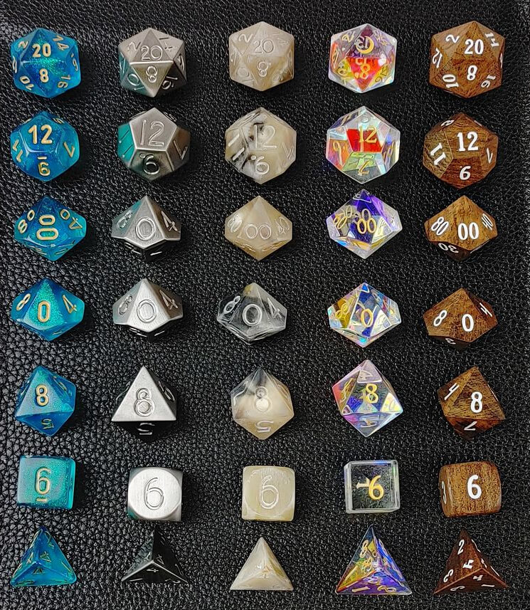 Allwin 6 Set D20 Gaming Dice Twenty Sided Die RPG D&D Six Opaque