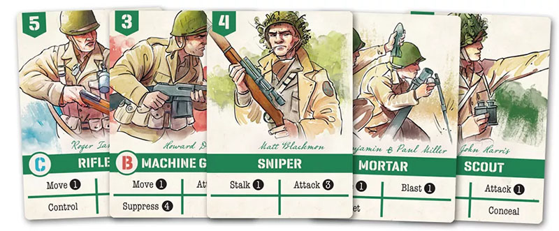 deck-building board games undaunted normandy cards