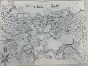 A hand-drawn map from D&D 4E