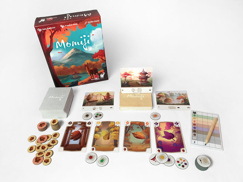 momiji board game components from Japanime Games