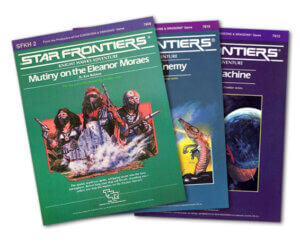 all three books of a star frontiers sci-fi rpg series mutiny on the eleanor moraes, face of the enemy, and the war machine