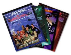 four rpg books and box sets from the star wars sci-fi rpg darkstryder series