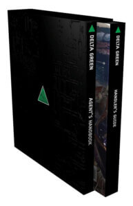 delta green rpg slipcase with agent's handbook and handler's guide