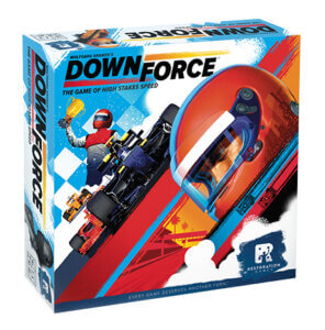 auto racing board games downforce from restoration games