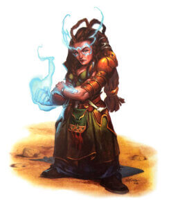 neverwinter d&d female plaguechanged dwarf casting the burning gaze spell