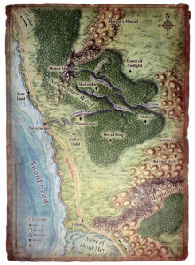 neverwinter d&d map of the nothern reaches of the sword coast