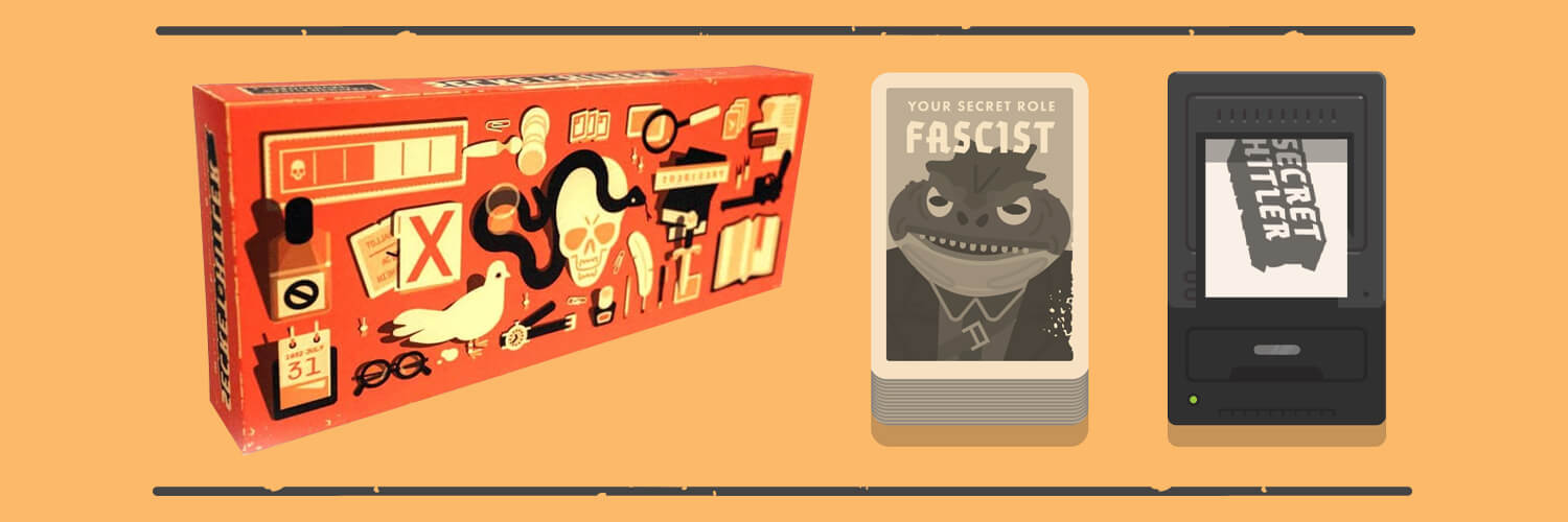 secret hitler hidden identity card game box and rendering of fascist identity card