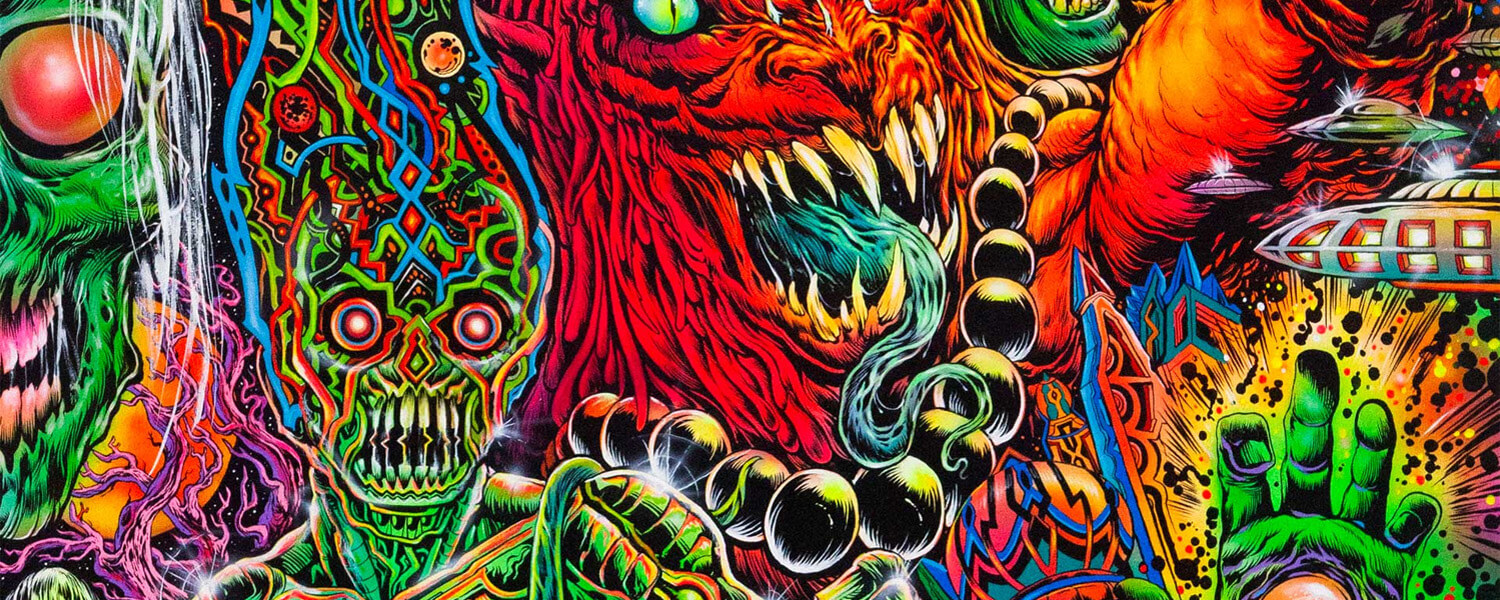 vibrantly colored psychedelic artwork from art of skinner