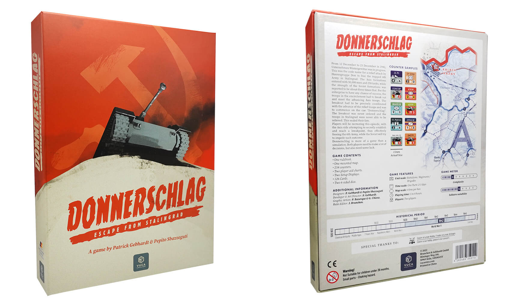 Donnerschlag — Escape From Stalingrad box, front and back