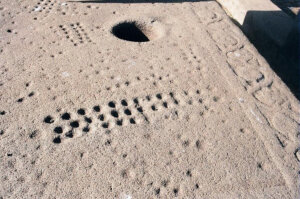 Mancala holes from the Late Antiquity or early Medieval period in Aksum, Ethiopia