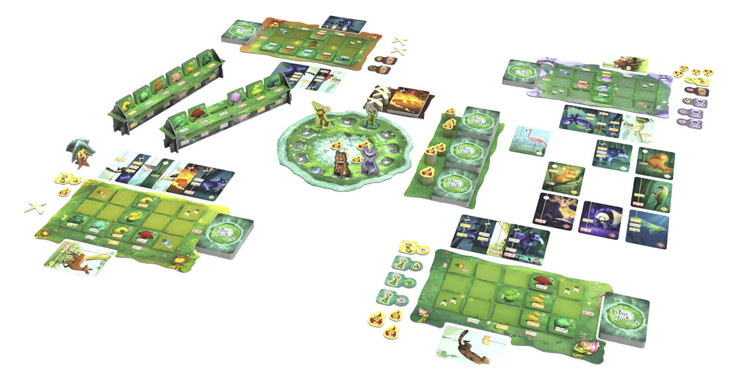 components for the board game Living Forest