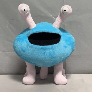 Gamehole Con's 2022 plushie, a blue Floomph stuffed toy