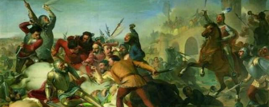 painting of the battle of cassano in 1259