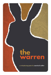 rabbit silhouette on the cover of The Warren animal RPG book