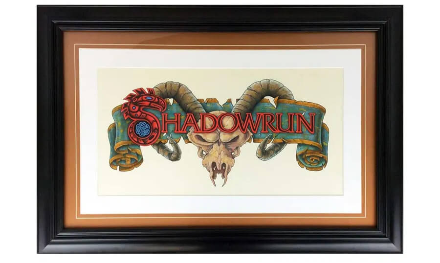 Shadowrun RPG original logo artwork by Dana Knutson