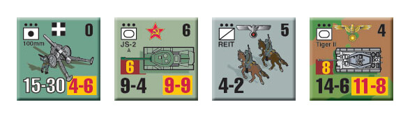 counters for the Avalanche Press war game Fire & Sword: Battles for Hungary 1944-45