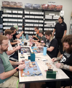 Top 8 competitors at one of Noble Knight Games' Magic events