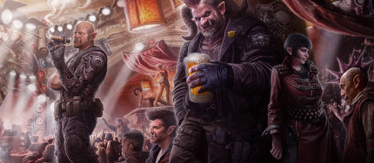 Shadowrun rpg art - night club