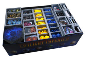 Twilight Imperium board game with Folded Space game inserts to organize components