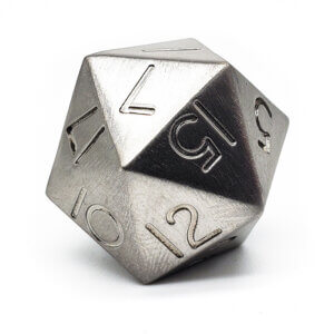 metal 20-sided die